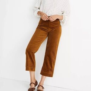 Madewell • Slim Emmet Wide Leg Crop in Corduroy Egyptian Gold